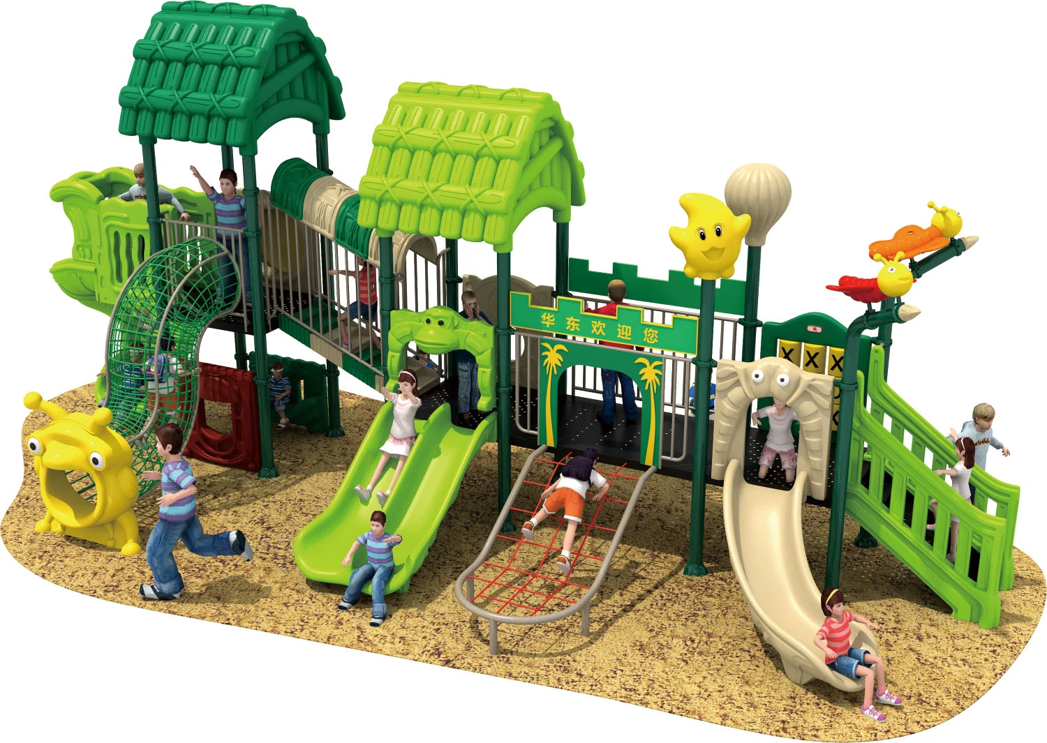 Exported to South Africa Anti-UV Children Playground Outdoor TUV Approved 20 Years&prime; Manufacture