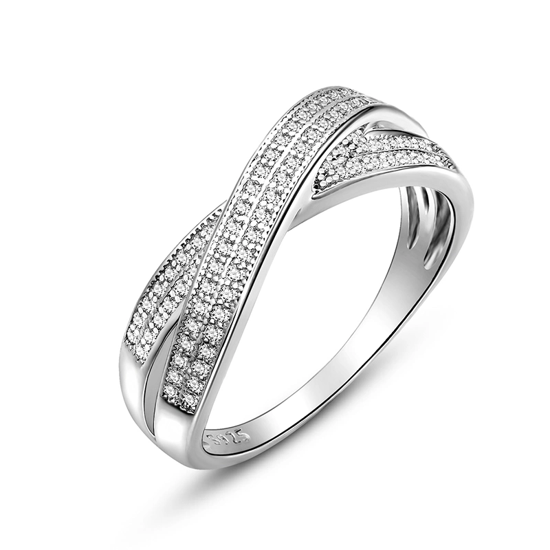 Wholesale Sterling Silver jewelry Luxury Micro Pave Shining CZ Cross Ring for Man