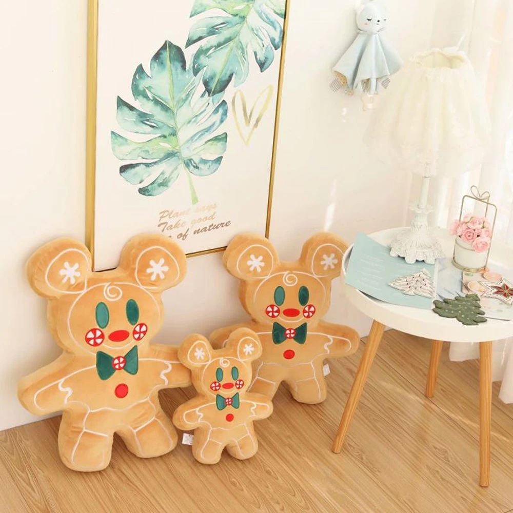 Nordic Cute Gingerbread Man Living Room Sofa Cushion Christmas Gift Pillow