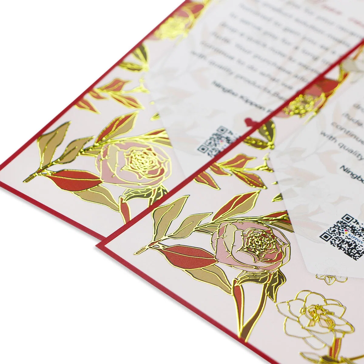 Deluxe Custom Gold Foil Art Paper Logo Embossed Business/Tarjeta postal/Tarjeta de boda