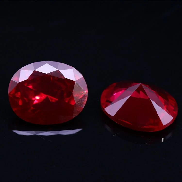 Synthetic Ruby 5# Oval Shape Gemstone for Jewelry Setting