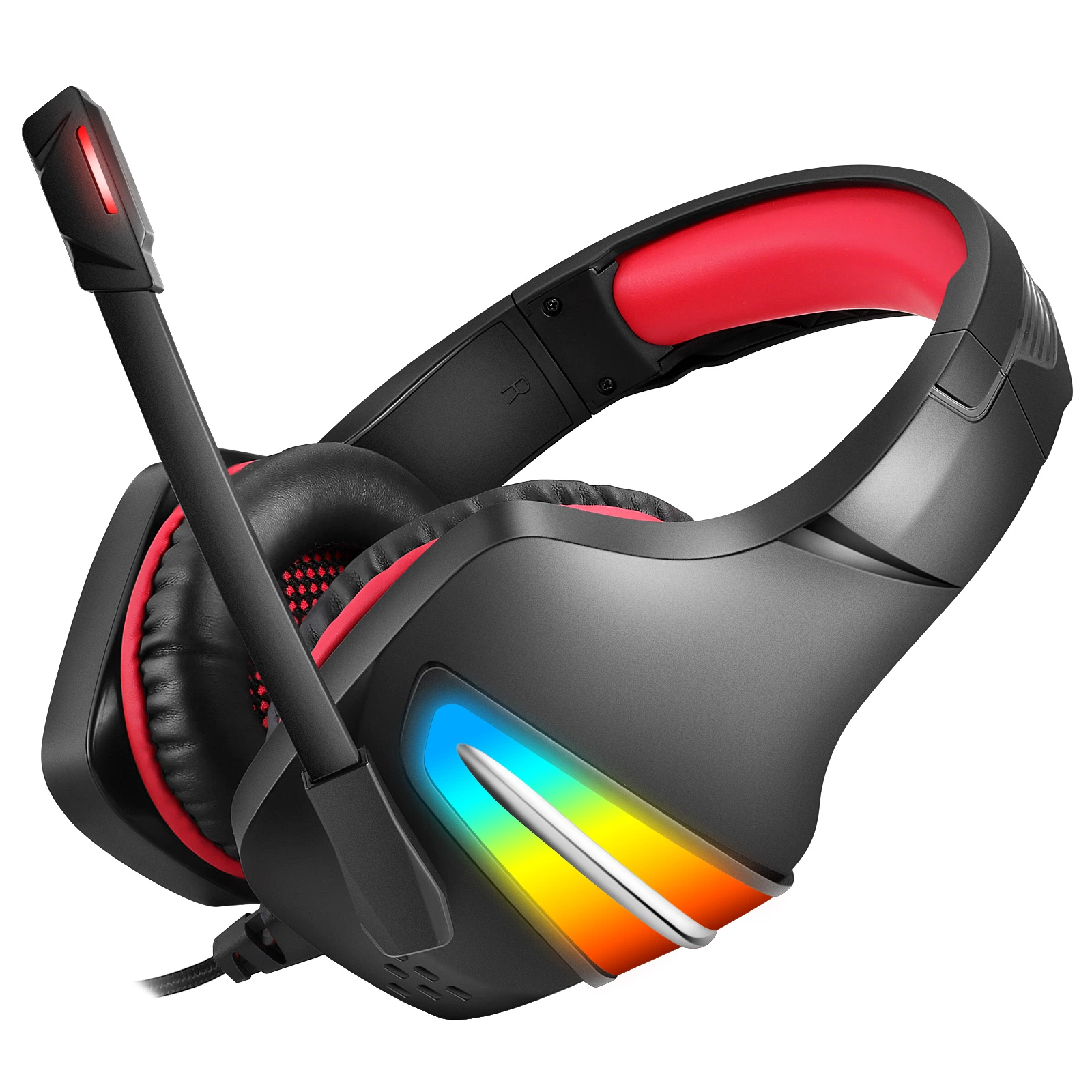 G106 Anc Gaming Headphone with Microphone Wire RGB Game Noise Cancel PC Gamer Headset Aux USB Over Ear Boys Headband