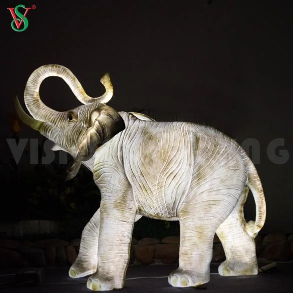 Outdoor 3D Skulptur Motiv Licht lebendige Elefant Tier für Zoo