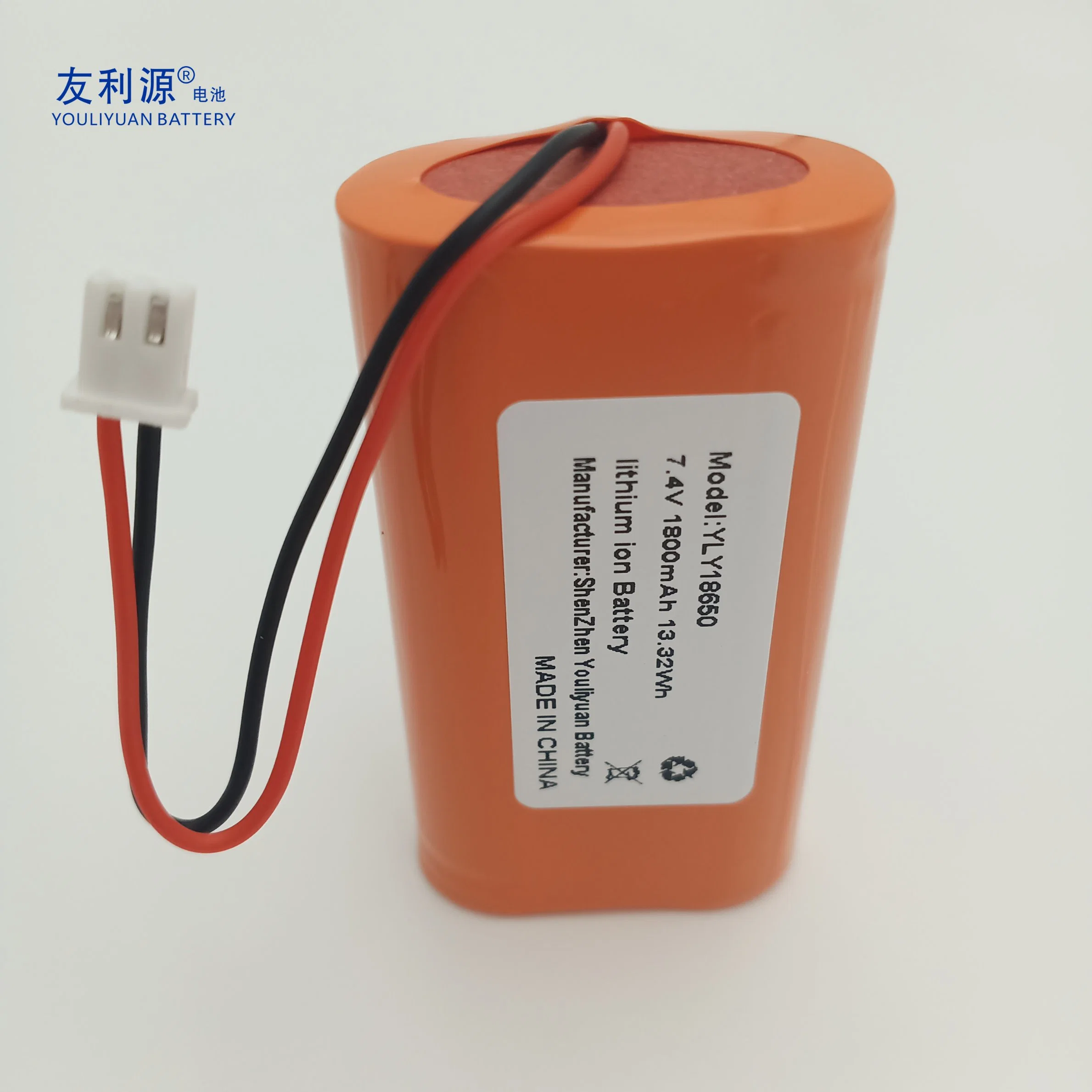 18650 Cellule 2s1p 7.4V 1800mAh Batterie au lithium rechargeable pour la tête de lampe de talkie-walkie de lumière à LED