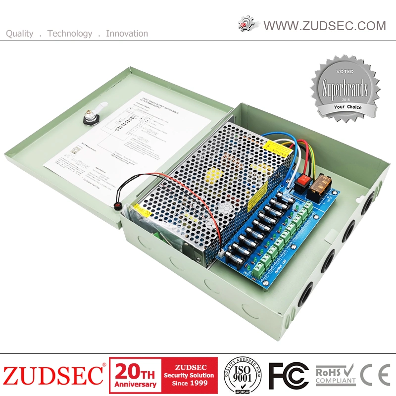 Камеры видеонаблюдения адаптер питания 12V 5 A 6 A 7 A 8 A 9 A 100V-240V AC на DC 2.5X5.5mm W/4 способа разветвитель кабеля питания