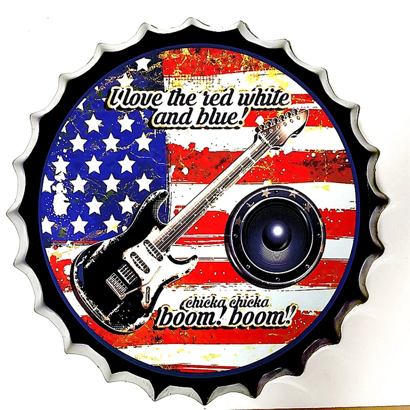 Factory Bottle Cap Motorcycle Metal Signs Decoration for Home