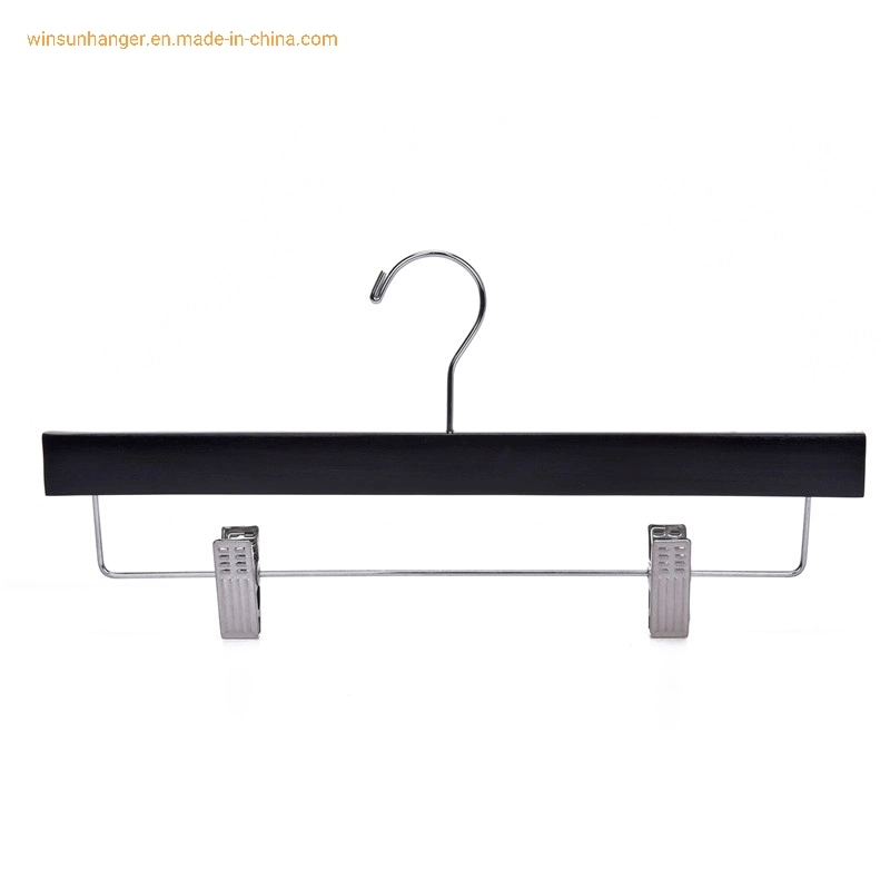 2021 Wholesale/Supplier Custom Black Colored Wooden Garment Store Cheap Hangers for Pants