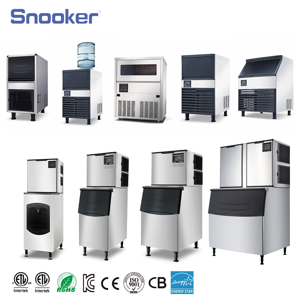 36 ~ 1000 kg/24h Snooker 304 Aço inoxidável Commercial Ice Maker Máquina