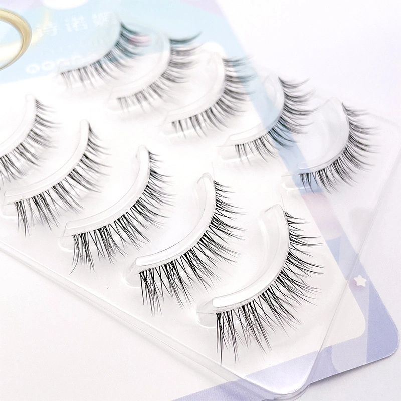 Korean Women&prime; S Group False Cross Three-Dimensional Curling Plain Face Fairy Daily Eyelashes