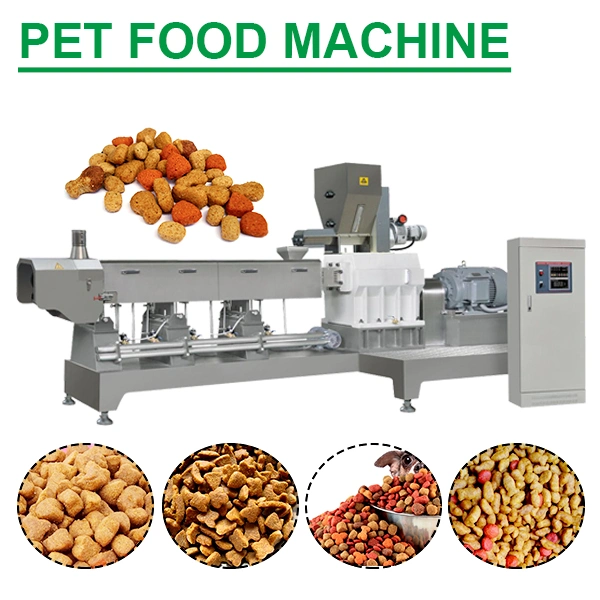 Grande capacité de production animale extrudeuse à double vis Pet Food Chien de ligne de la transformation des aliments Les aliments pour poissons machine à granulés flottants