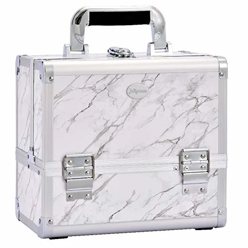 Aluminum Makeup Box with Mirror Train Case Cosmetic Travel Organizer Gift Box