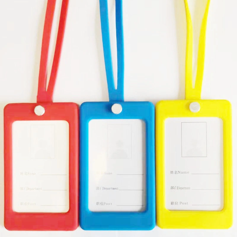 Силиконовый чехол ID Card эмблемы держатель ремешка и имя держателя значок желтого цвета