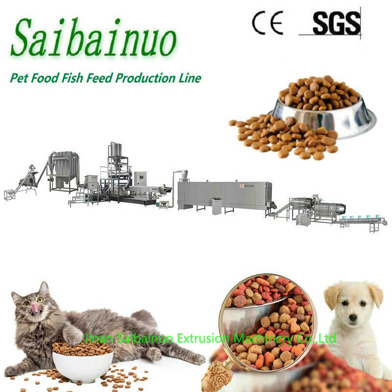 100-3000kg/Hr Industrial Automatic Wet Dry Animal Pet Dog Cat Food Manufacturing Extruder Fish Feed Making Machine Production Line Processing Maker Plant
