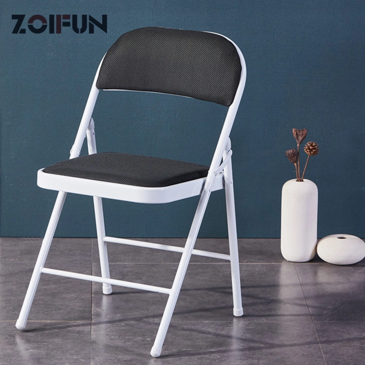 Zoifun Portable Folding Camp Manufacturer Chairs Modern Metal Dining Chaise French Cheap Folding Chairs Hotel Chair