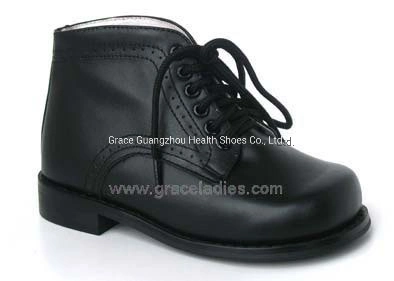 Black Leather School Shoe Best Ankle Foot Support Student Dress Shoe