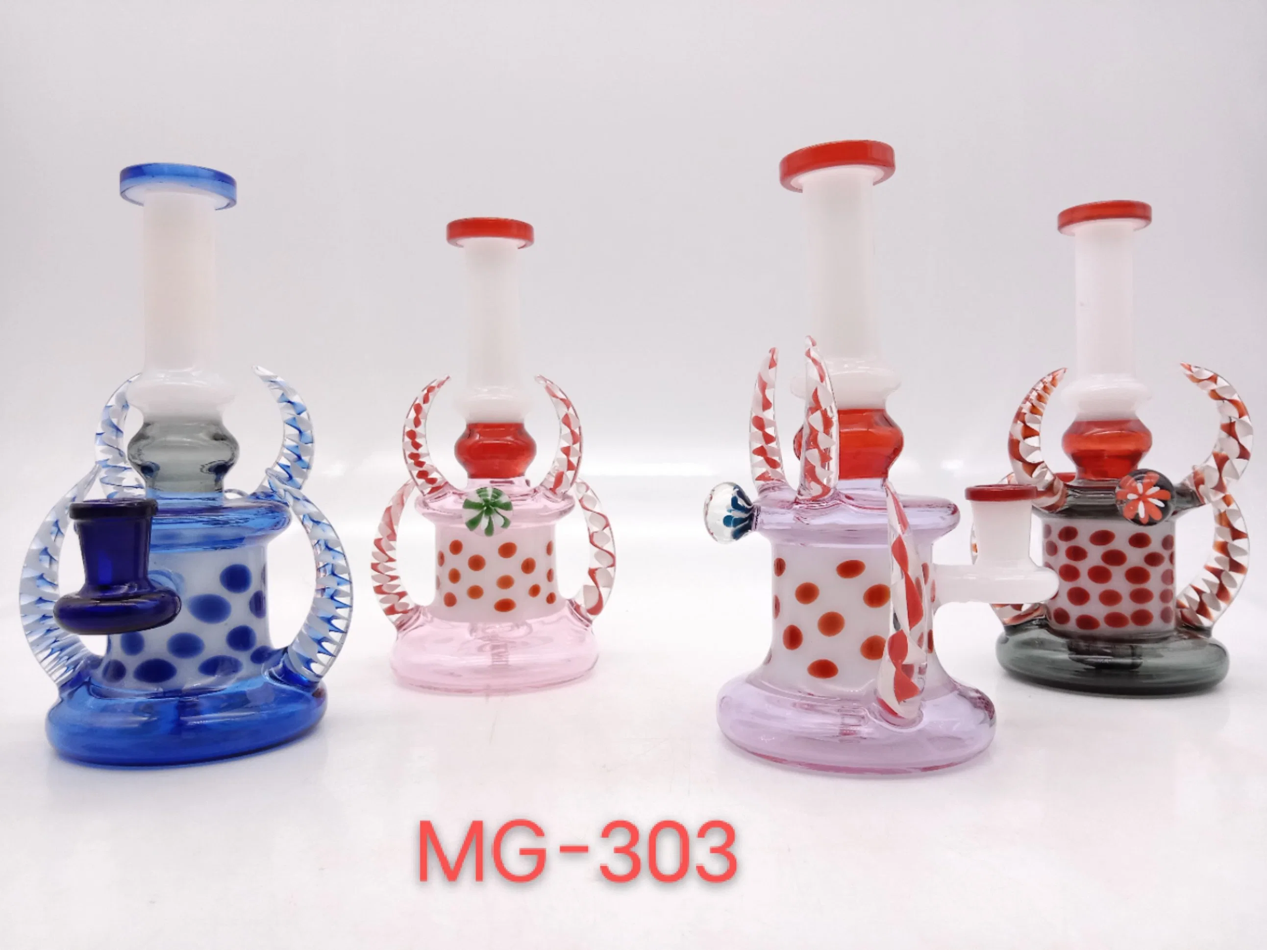 8-Inches Red Glass Smoking Water Pipe Hookah Pipe Stock with High quality/High cost performance 