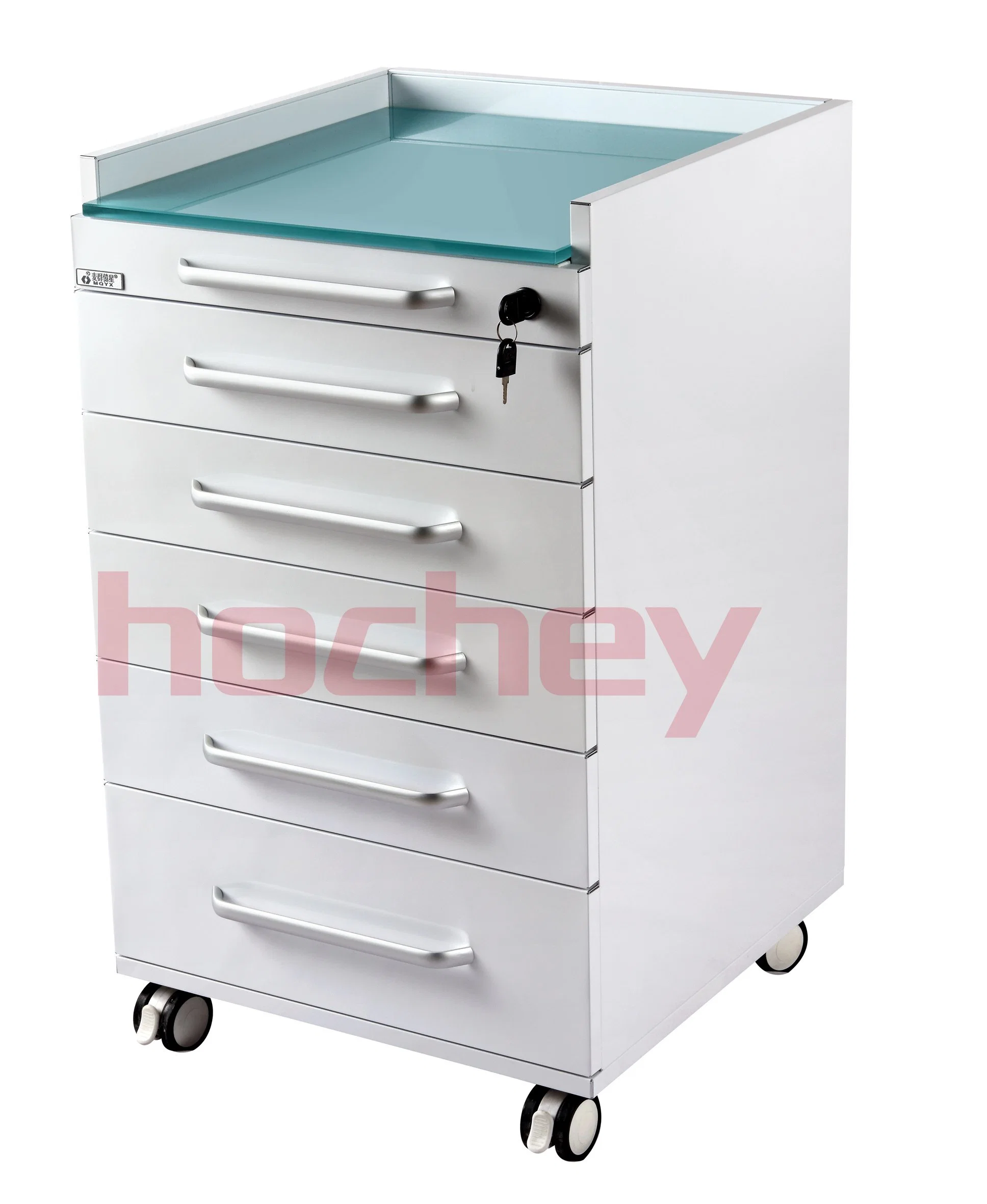 Hochey Medical Mobile 5 cajones de acero inoxidable única Clínica Dental Assistant gabinete médico