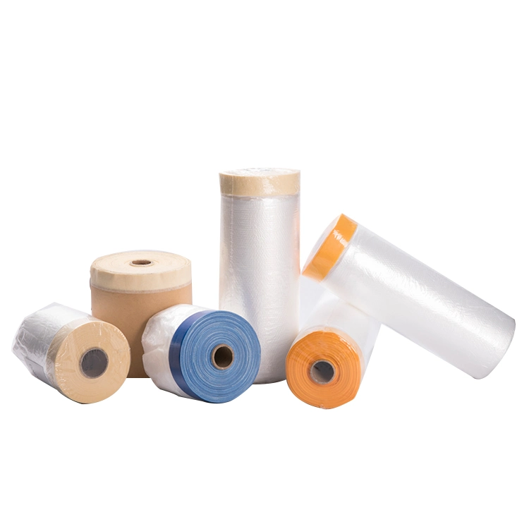 Plastic Roll of Pre-Taped Masking Film with Masking Tape