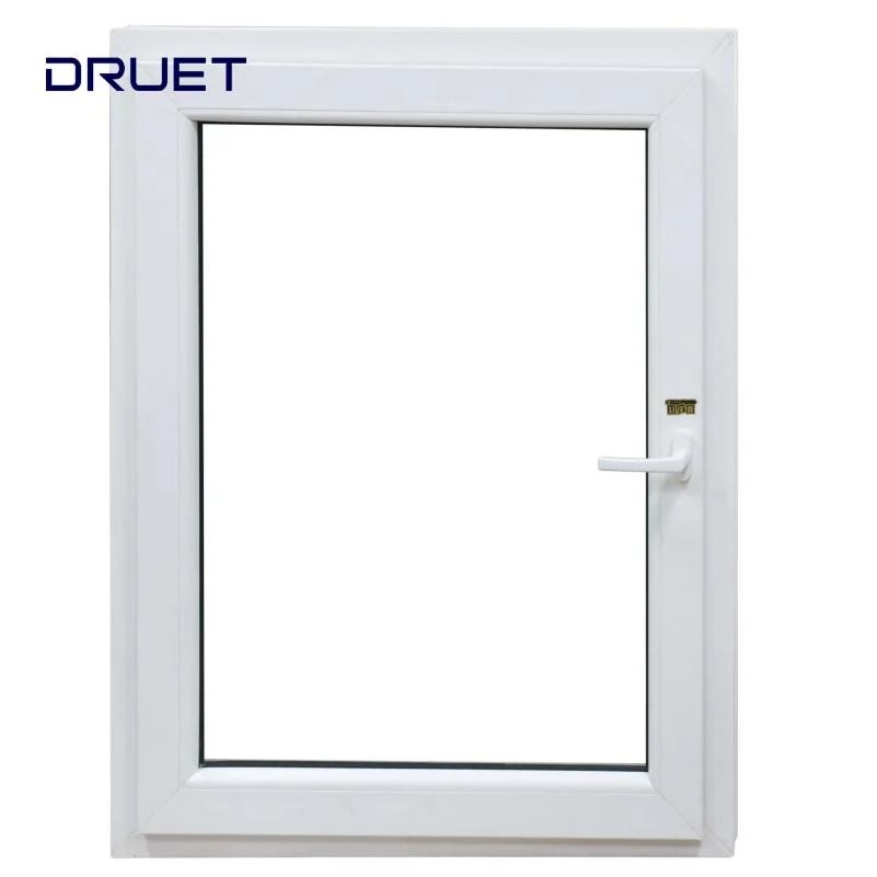 Verticales aisladas al calor Doble vidrio UPVC Tilt Turn Windows