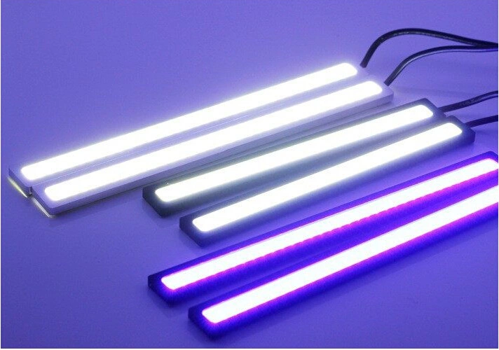 Rouge Bleu Blanc de la couleur jaune 2 pcs Set étanche en aluminium à haute puissance 6W 6000K lampe au xénon Slim COB LED DRL Feux de conduite de jour