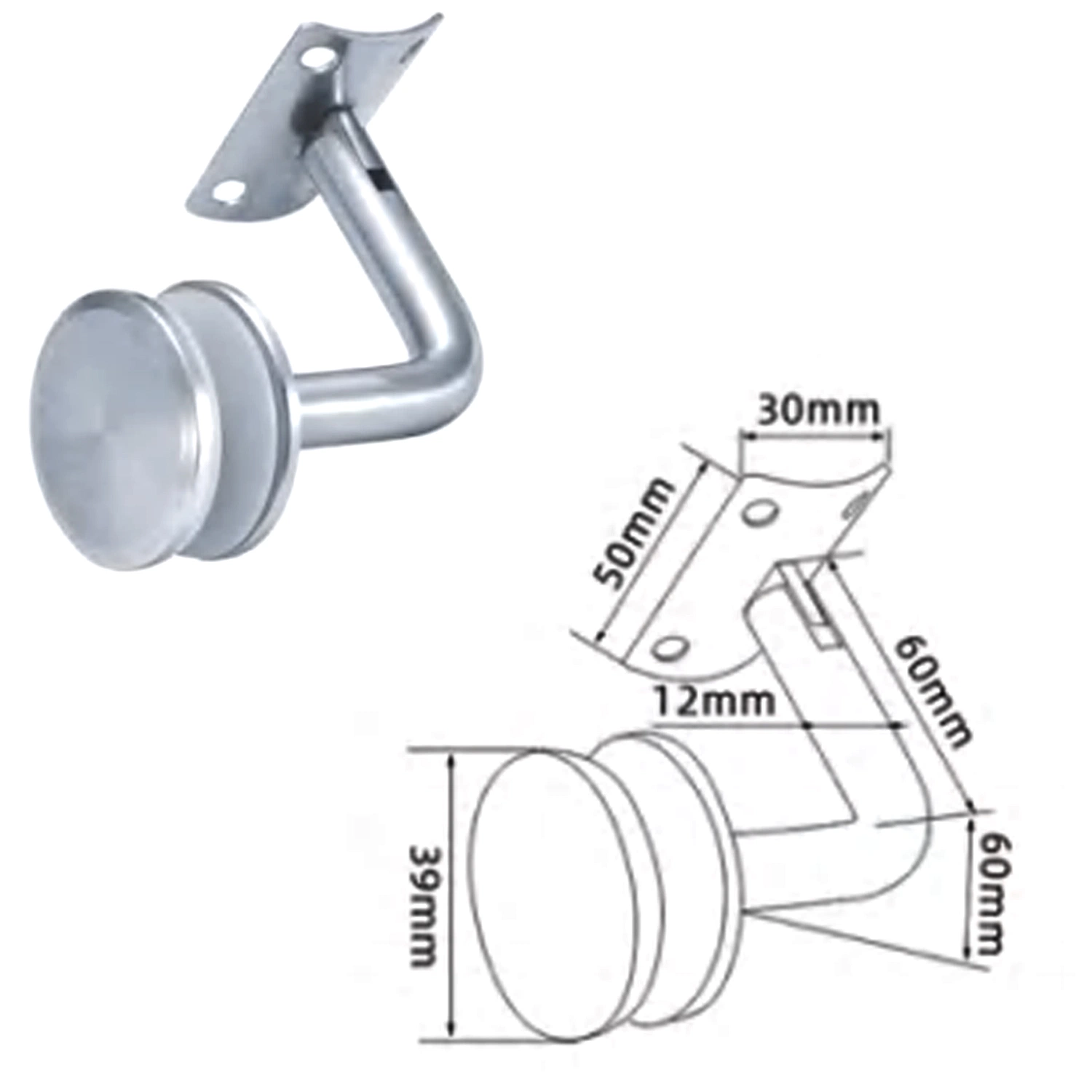 Main courante de la vente chaude prix départ usine du support de montage mural en acier inoxydable Raccords de support en verre Balustrade rambarde