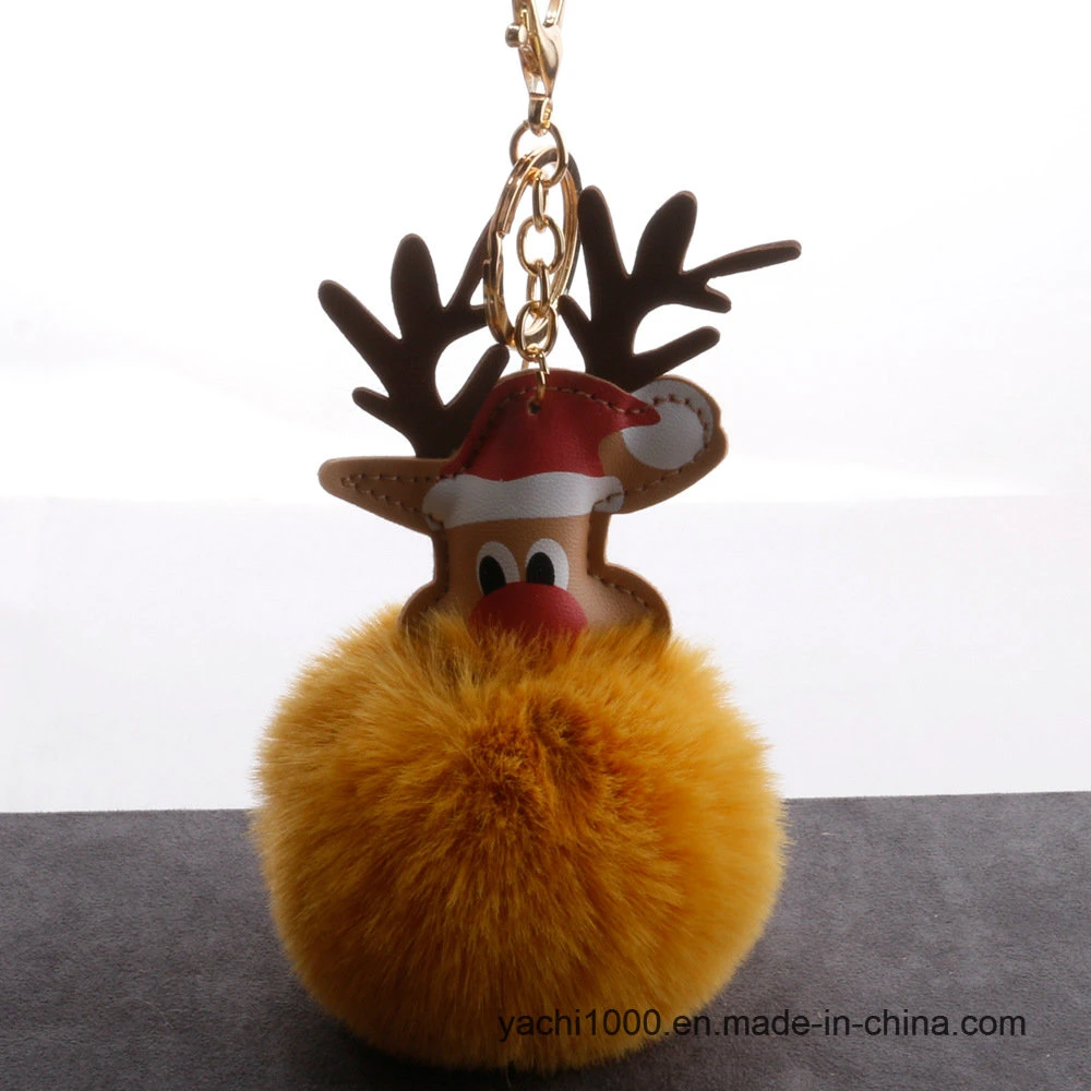 Superior Quality Safety Plush Stuffed Christas Deer Key Chain