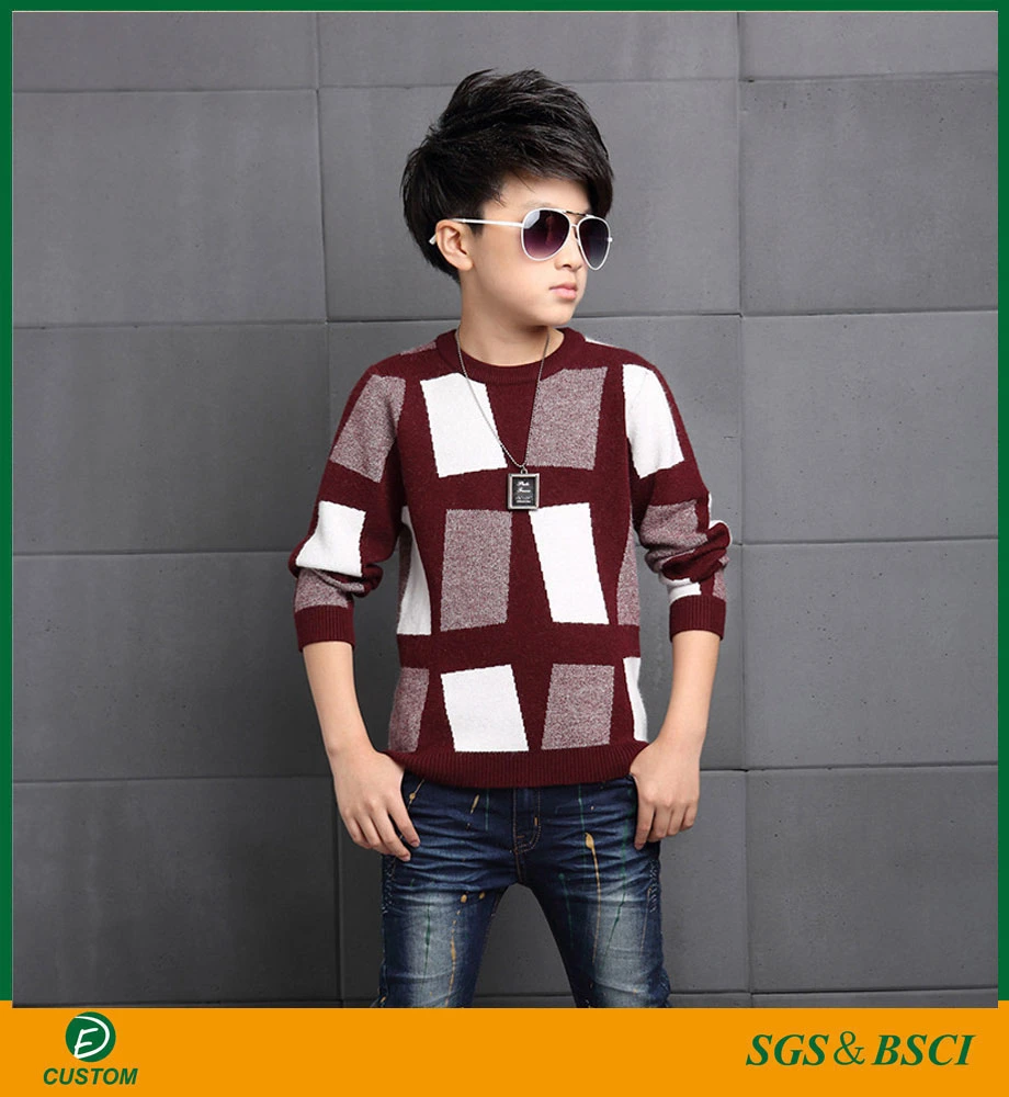 New Design Customized Good Quality Casual Turtleneck Sweater for Boys