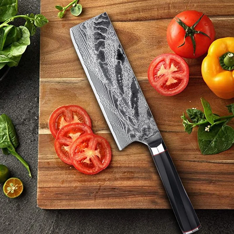 Dsk-B008 Universe Damascus Steel Blade G10 Handle Kitchen Cleaver Butcher Knife