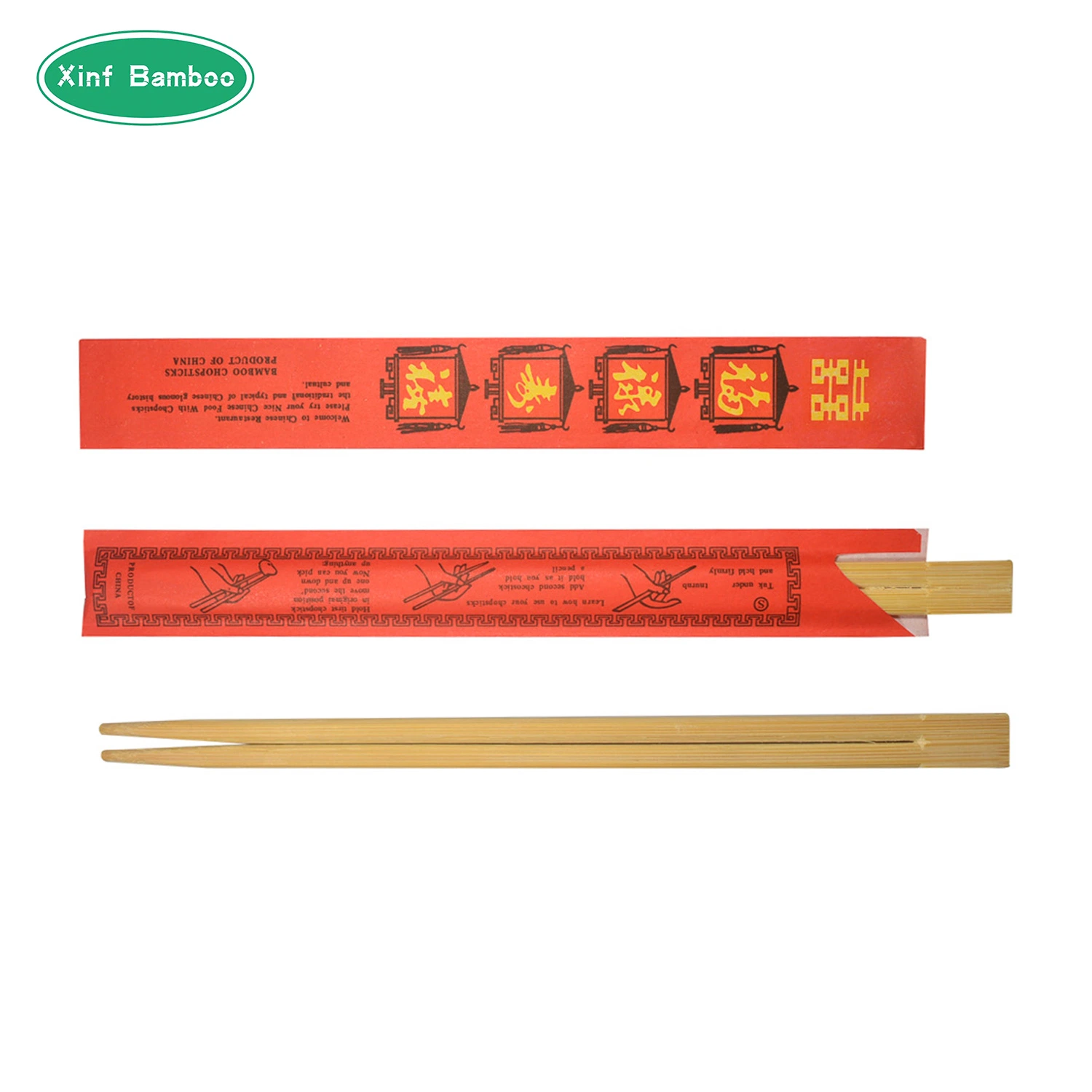 100 Pairs Full Paper Wrapped Bamboo Tensoge Professional Set of Disposable Chopsticks for Sale