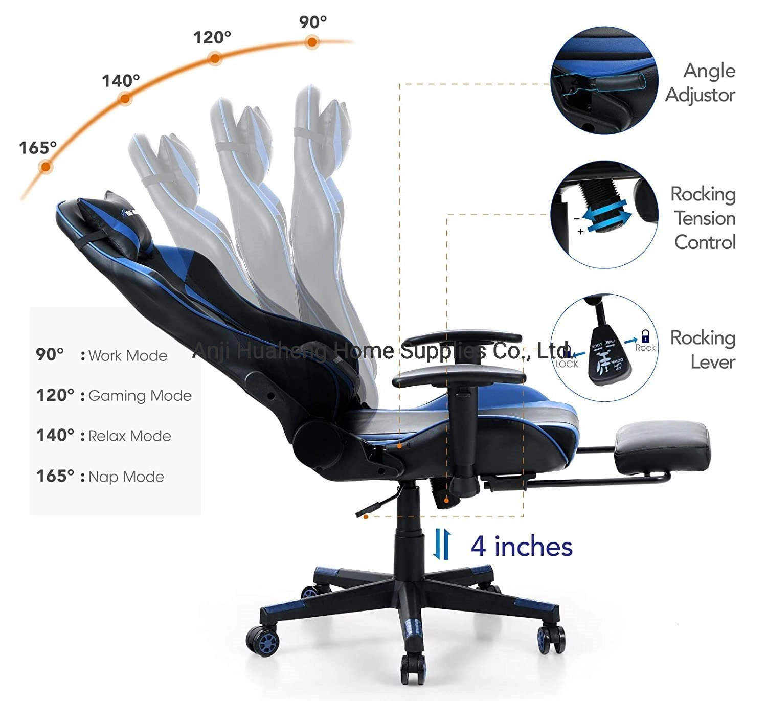 Wholesale/Supplier Office Furniture Racing Seat Gaming Chairs with Massage Lumbar Support