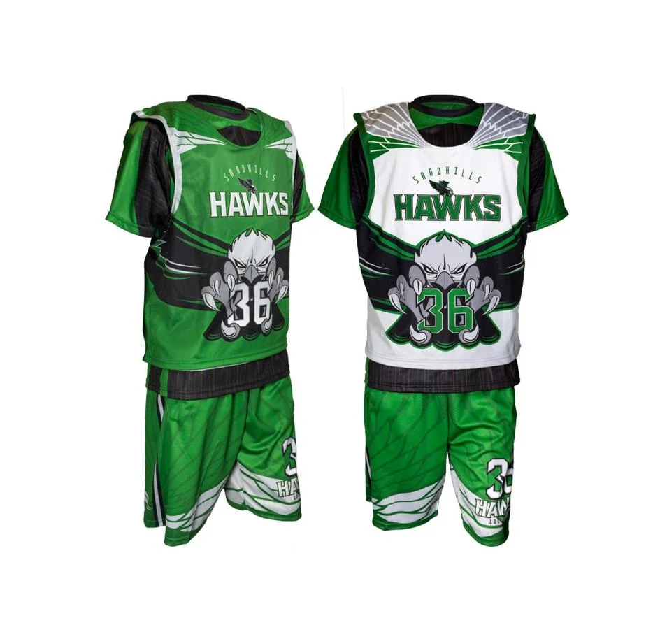 Custom Reversible No MOQ Personalized Logo Sublimation Print Mesh Practice Men Youth Lacrosse Pinnies Uniform Set Jersey Lacrosse Wear