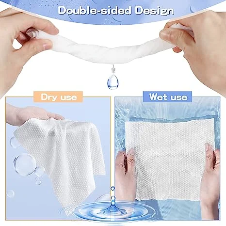 Extra Thick Dry Wipe, Disposable Face Drying Towel Cotton, Lint-Free Cotton Tissues Friendly to Skin