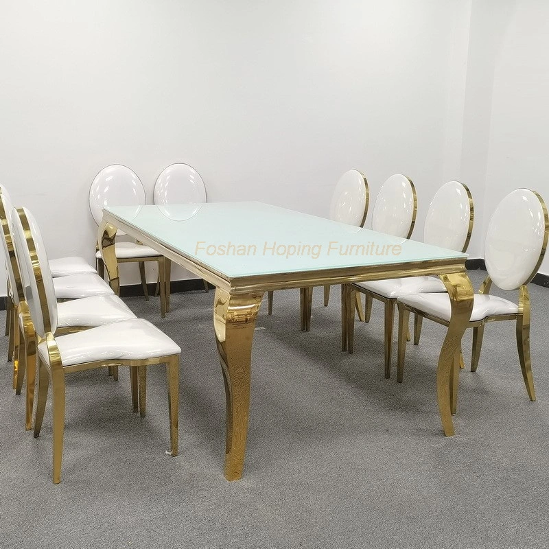 Luxury Rectangular Dining Table with Creative Snake Shape Stainless Steel Legs for Wedding Banquet Hotel Restaurant Home Dining Table