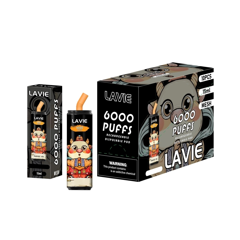 Disposable/Chargeable Vape 6000 Puffs Lavie Cola Bottle Rechargeable 1.2ohm Mesh Coil 0% 2% 5% Electronic Cigarettes Smoking Vape Cartridge