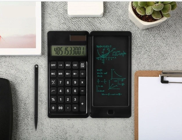 Pocket 6 Inches 10 Digit Student Calculator with LCD Display and Writing Tablet for Office, Home, School
