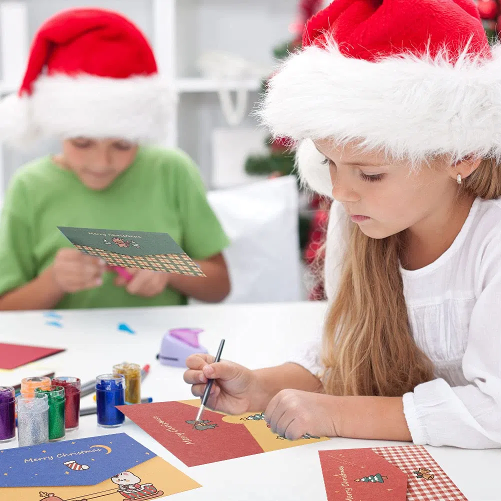 Frohe Weihnachten benutzerdefinierte Druck Papier Mini Grußkarten mit Umschlag