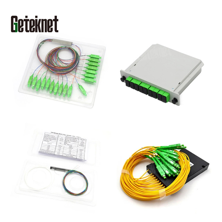 Gcalbling Monomodo de alta qualidade SC/UPC do tipo Mini FTTH Council PLC Óptico 2x64 Divisor de Fibra Óptica