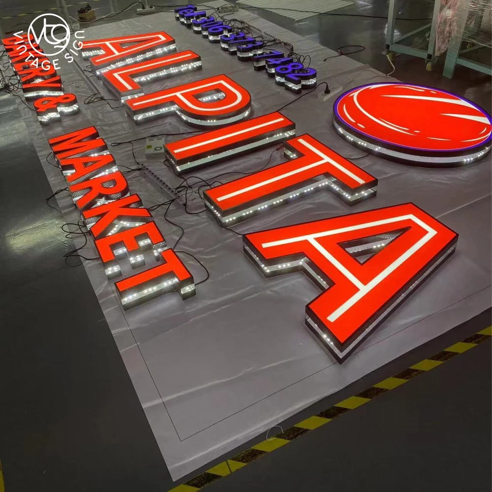 3D Lighting LED Letter Logo or Shops Outdoor LED Pizza Sign