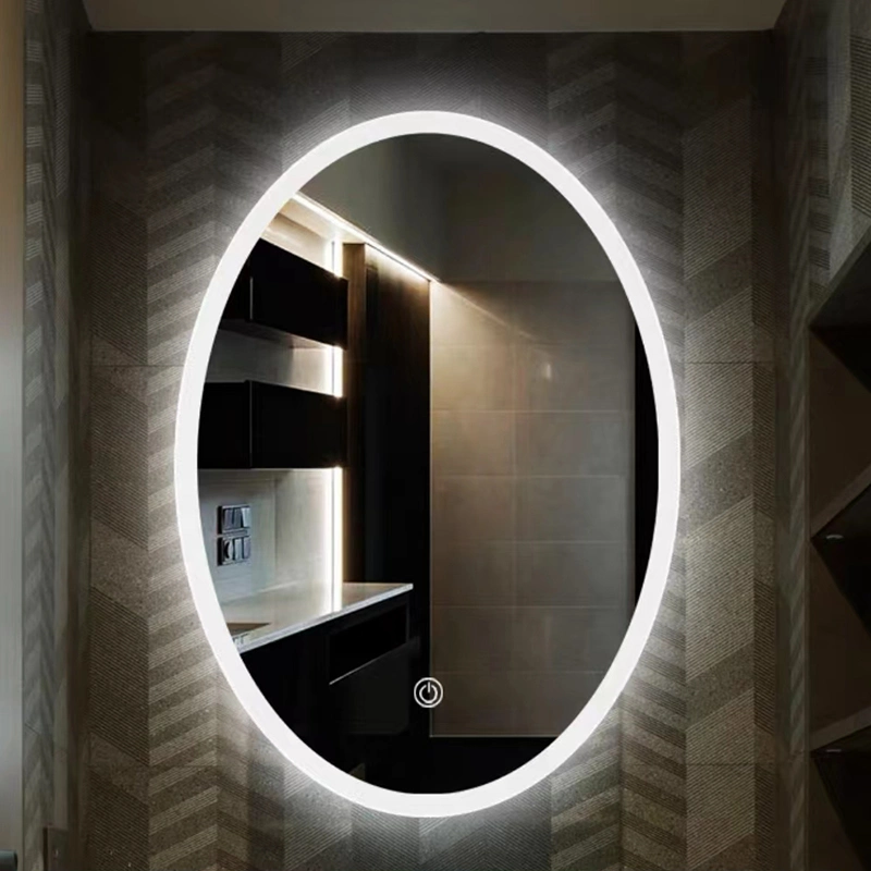 Bath Anti Fog Oval LED Shower Mirror Intelligent Modern Wall Sensor Touch Smart Mirror for Bedroom