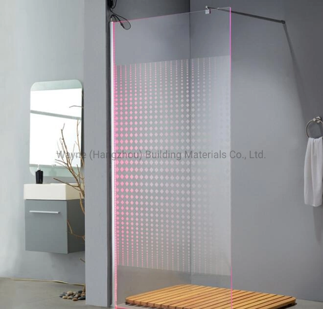 LED Modern Design Walk in Simple Shower Room Enclosure with Black Aluminium Frame and En12150 Certified Nano Self Cleaning Tempered Glass with Good Price China