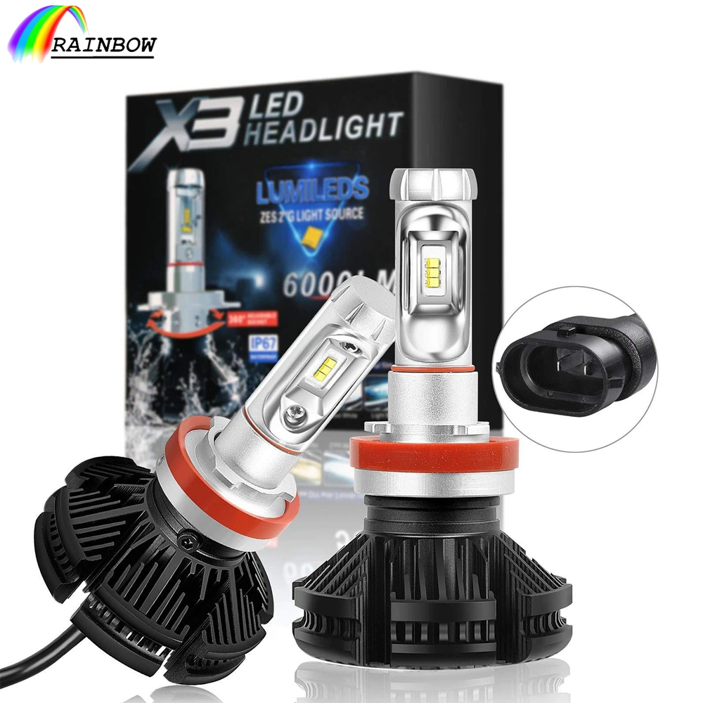 Auto Super brillante pieza de repuesto X3 H1 H3 H4 H7 H11 H13 9006 9005 los faros de luz de coche Faro de luz LED Bombillas halógenas iluminación de techo lámpara LED