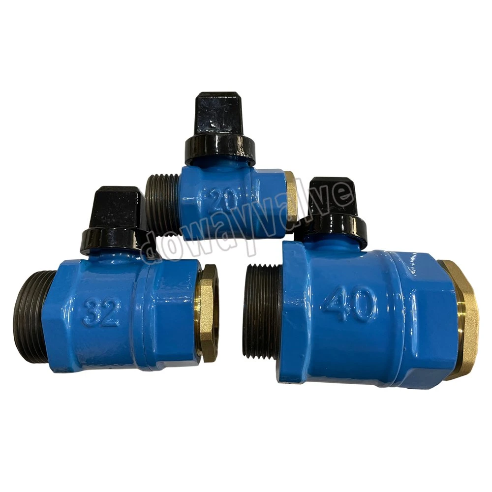 DN32 PE Cast Iron Connection Valve with Brass PE Nut