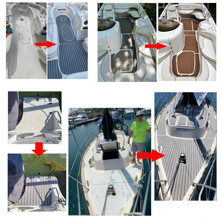 Custom Non Slip Outdoor Rubber sea Deck Mat Pads Yacht Piso de espuma de EVA Marina