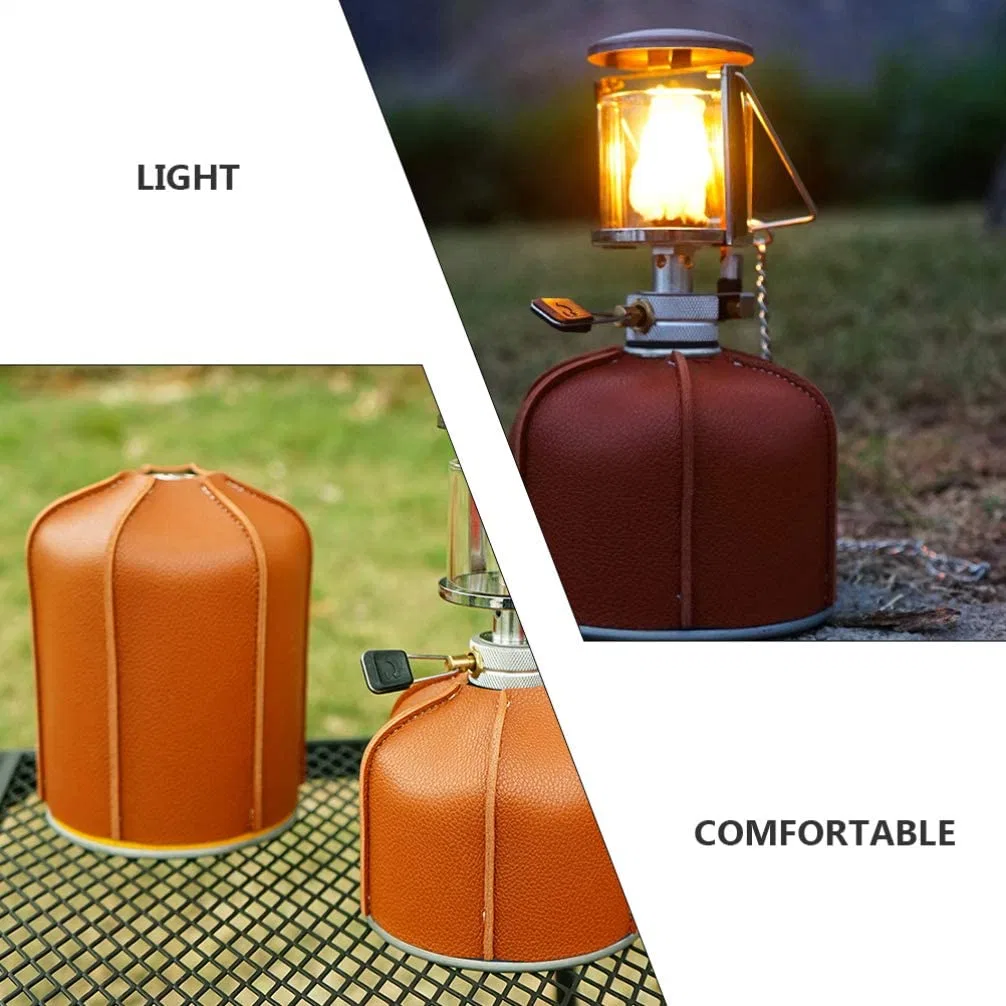 Portable Gas Tank Cover Faux Leather Fuel Tank Pouch Small Tank Storage Bag 2PCS Camping Travel Picnic Gas Accessories Case