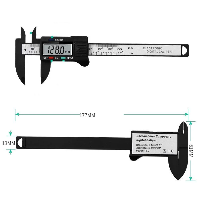 0-150mm High Strength Measuring Tool Inner and Outer Diameter Electronic Digital Display Plastic Vernier Caliper