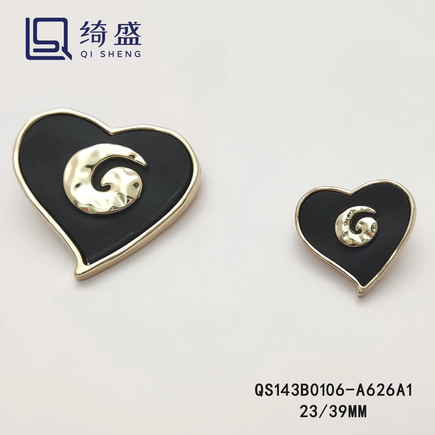 Heart-Shaped Metal Button/Ladies Decorative /Fashionable and Delicate Button