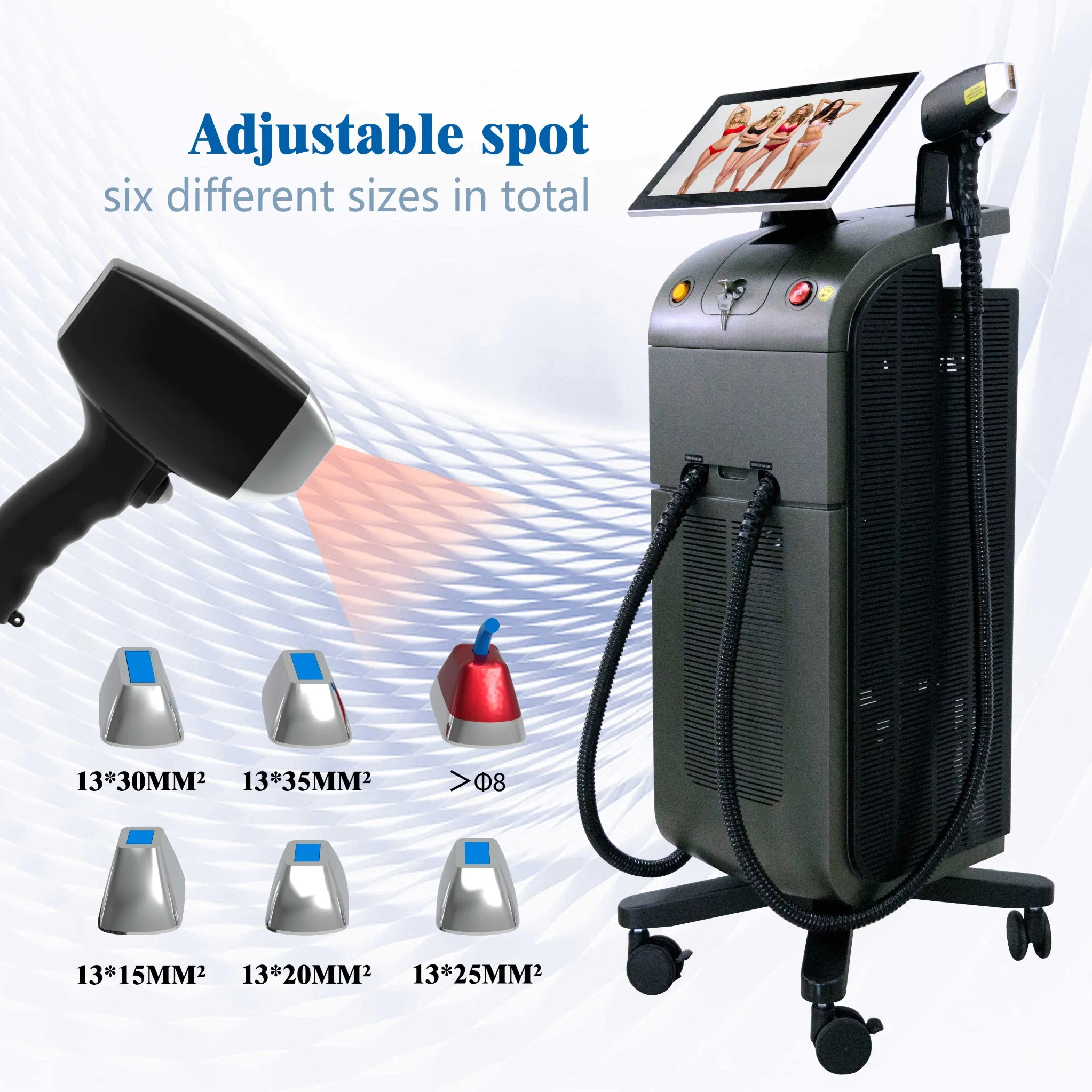 2024 High Power 2000W Ice Titanium Laser Diode Hair Removal Beauty Equipment 808nm+755nm+940nm+1064nm 20Hz Weifang Km