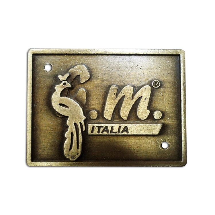 Round Shape Copper Logo Label Metal Name Plate for Furniture