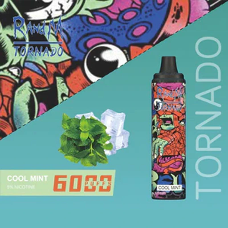 Randm Tornado 6000 Puffs 12ml E-Juice contrôle du débit d'air Vape jetable