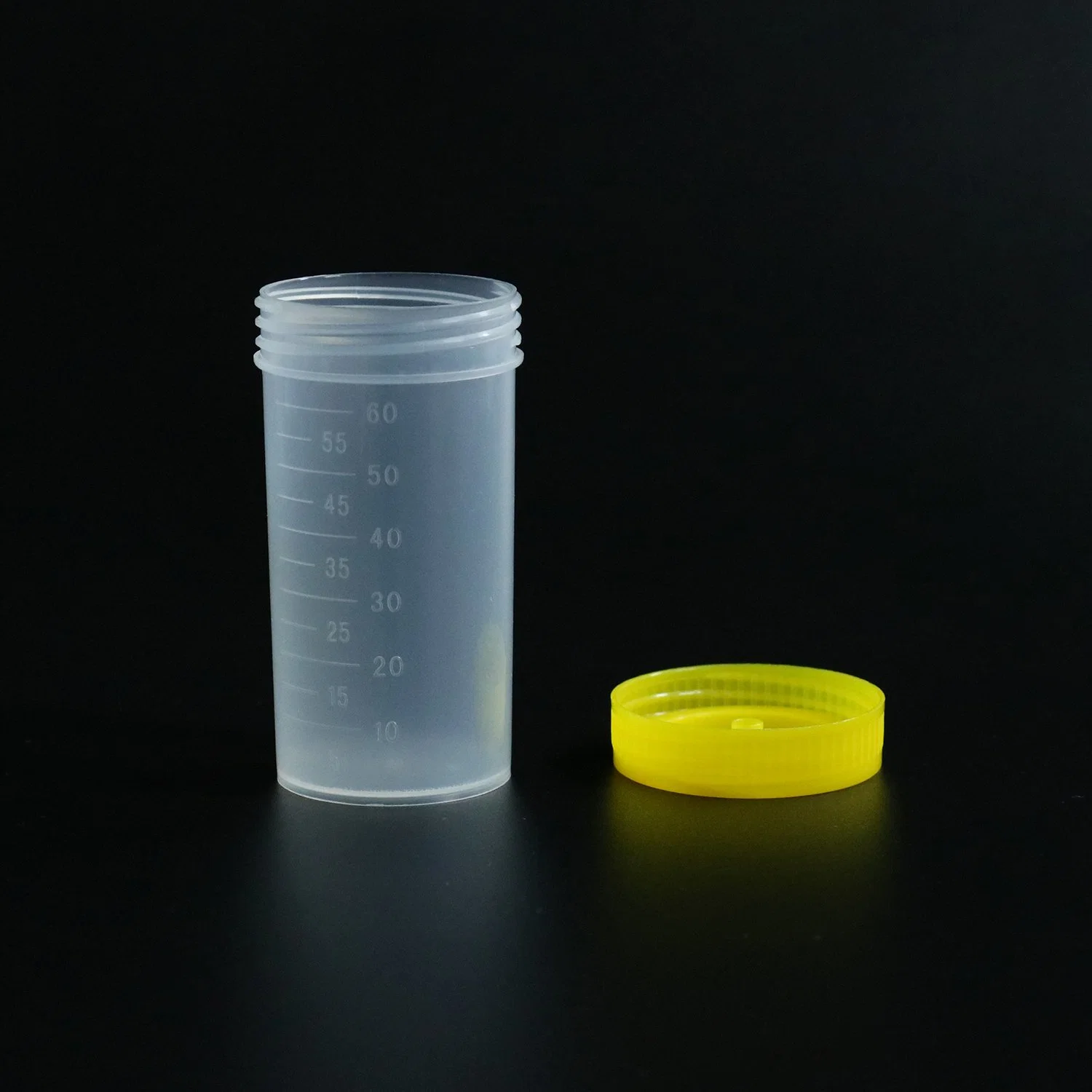 Plastique 20 ml, 30 ml, 40 ml, 60 ml, tabouret cuvette de prélèvement en PP, contenant pour expectorations